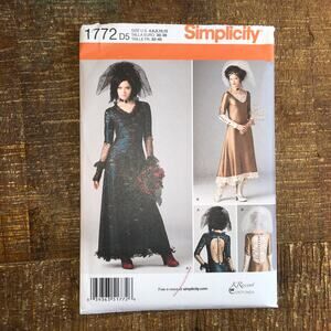 Simplicity Sewing Pattern 1772 Womens Wedding Dress 4-12 Lydia Beetlejuice UNCUT